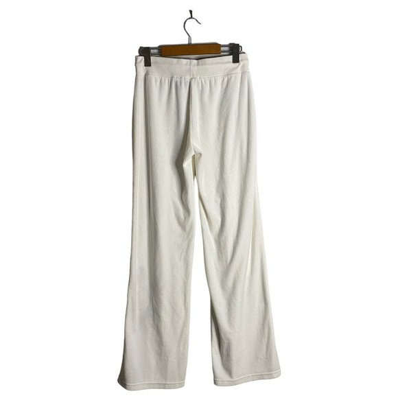 BCBGMAXAZRIA Women's Ivory Velour Floral Sequence Embroidered Pants - Picture 6 of 9